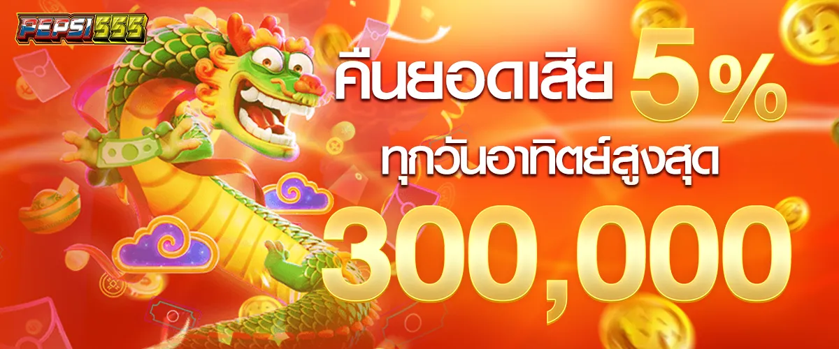 คืนยอดเสีย 5% ทุกวัน รับสูงสุด 300,000 บาท​..